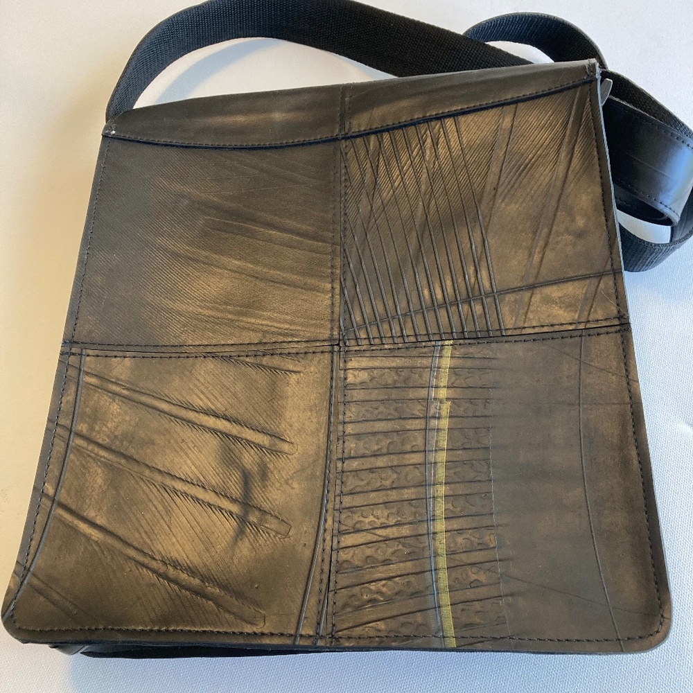 Boutique Hand Made from Recycled Tires Messenger Bag Purse